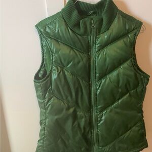 Metallic green Fleece Lined Quilted Vest so warm and cozy